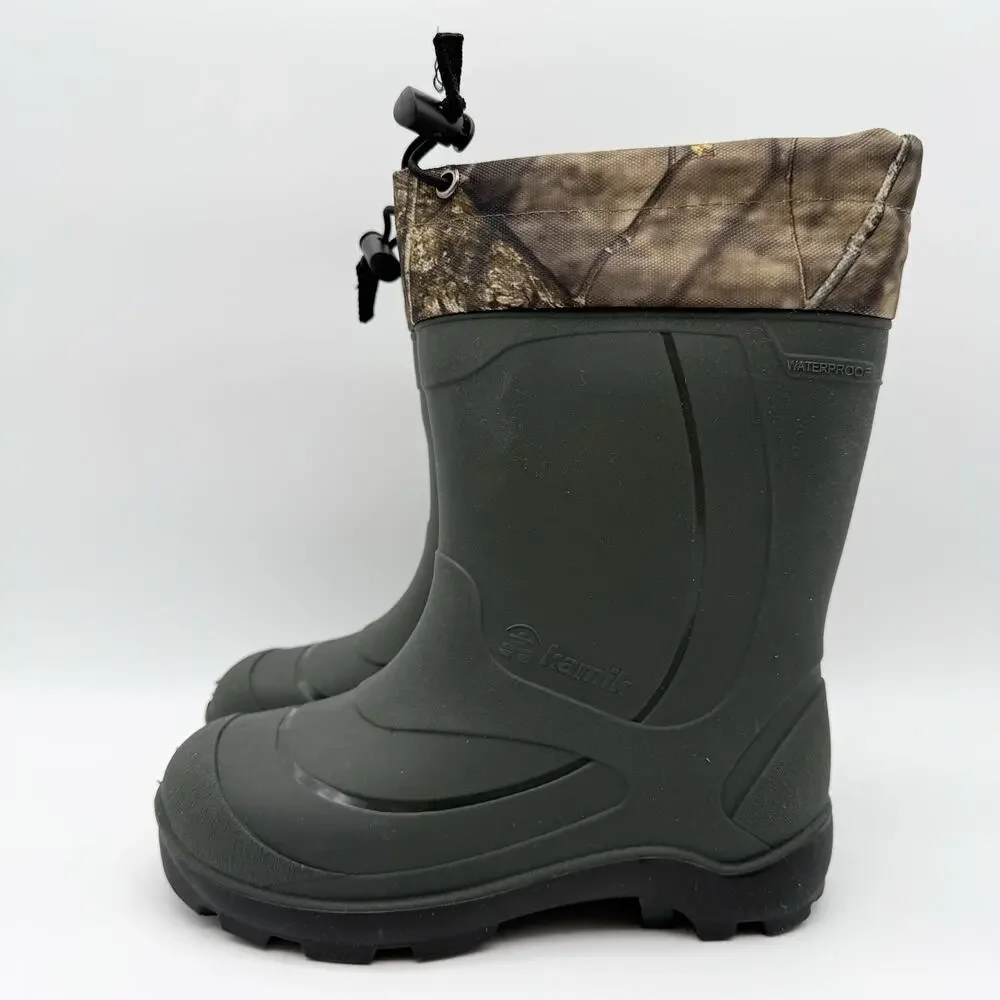 Kamik Kids Snobuster 2 Winter Boots US 12 EU 30 Green Camo Waterproof NIB